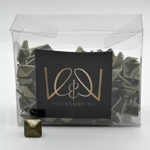 Square upholstery nails 100pcs - 12mm, Brass